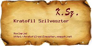 Kratofil Szilveszter névjegykártya