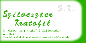 szilveszter kratofil business card